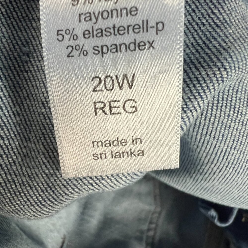 Edgely Jeans Womens Plus 40x25* High Rise Slim Straight Ankle Blue Denim Tag 20W - Picture 9 of 16